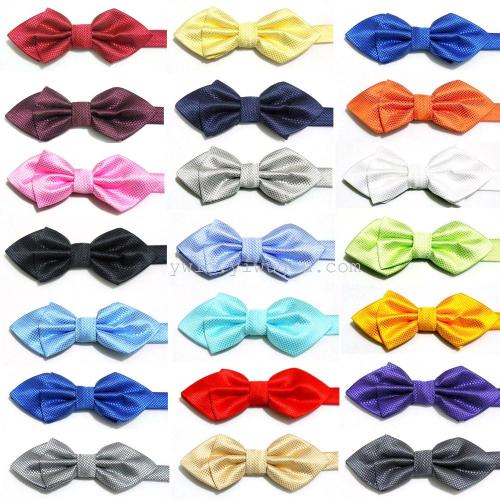 men‘s and women‘s yarn-dyed pointed wedding dress bridegroom solid color bow tie performance banquet bow tie