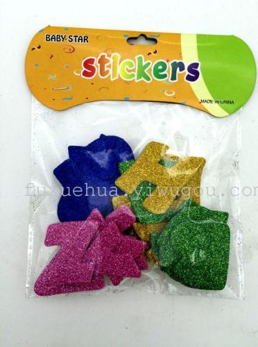eva gold powder children‘s sticker gold powder digital letter sticker gold powder patch sticker sponge sticker