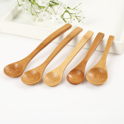 Wholesale small wooden spoon natural carbonized small bamboo powder coffee spoon water honey spoon manual grinding lettering