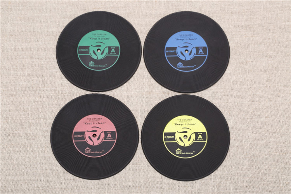 creative vinyl coasters retro cd antiskid coaster