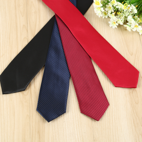 Factory Direct Sales Men‘s Polyester Exquisite Dark Twill Tie