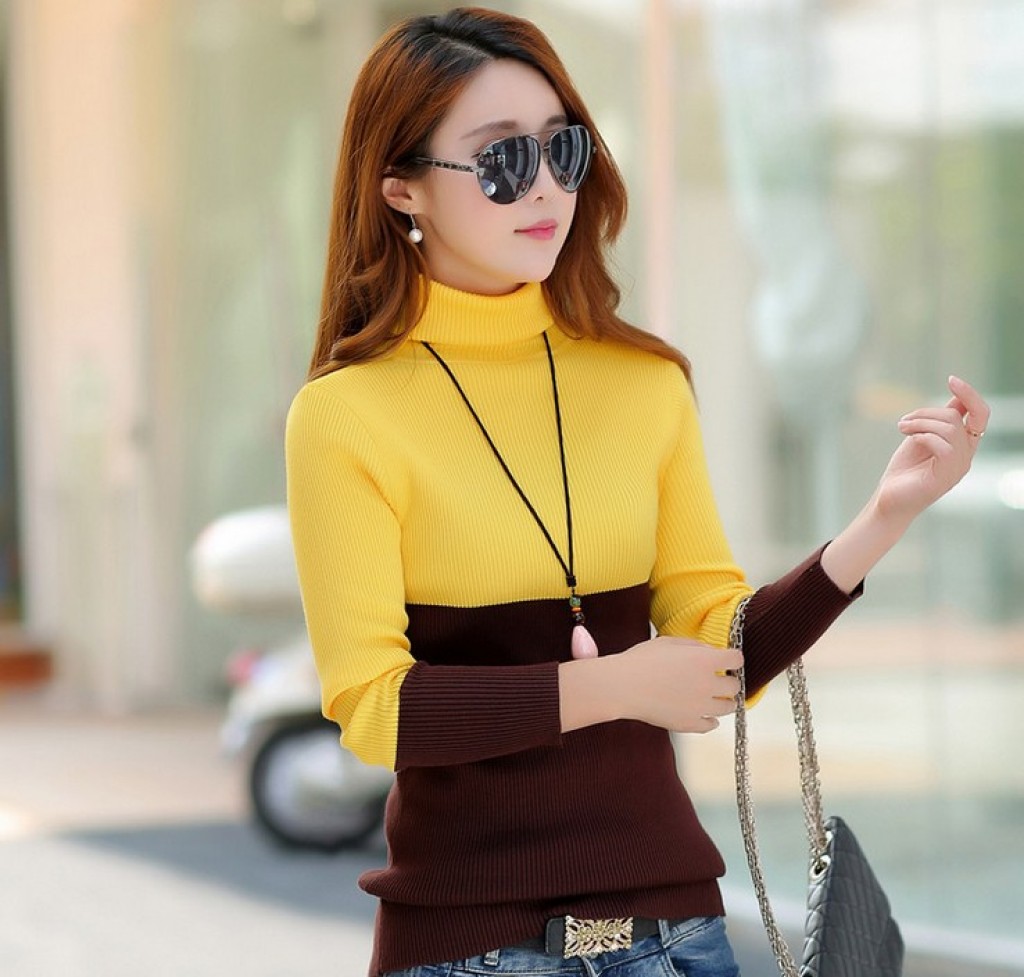 korean high neck sweater