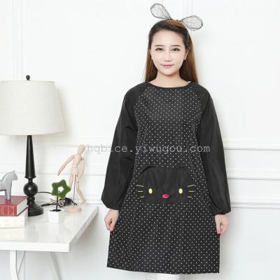 Hot style Hot high - end Kitty long - sleeved waterproof apron oil mantra adult reverse dress sleeveless apron