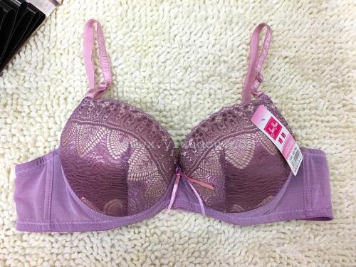 Factory Direct Sales Foreign Trade Yiwu Spot Thick Sponge Lace Thick Cup Bra Middle East and South America Hot Sale