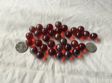 10颗16mm红色玻璃弹珠16毫米大红圆球 装饰玻璃珠