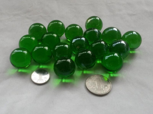 Free Shipping 20 PCs 22mm Green Transparent Glass Marbles 22mm Fish Tank Decorative Balls