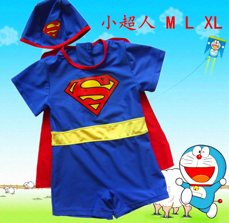 Cartoon superhero children/'s swimsuit Boy Siamese Swimsuit