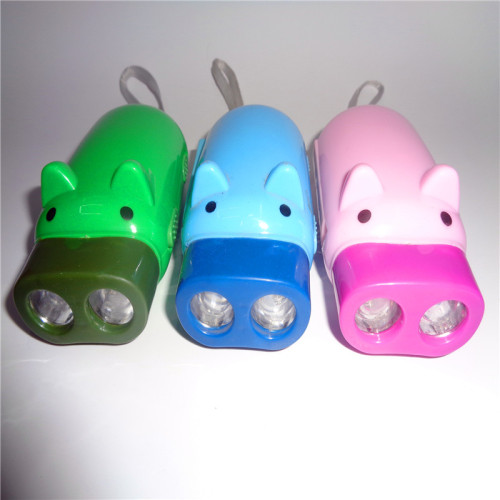 children‘s toy flashlight gift led night light hand pinch power generation luminous pig light manufacturer direct sales