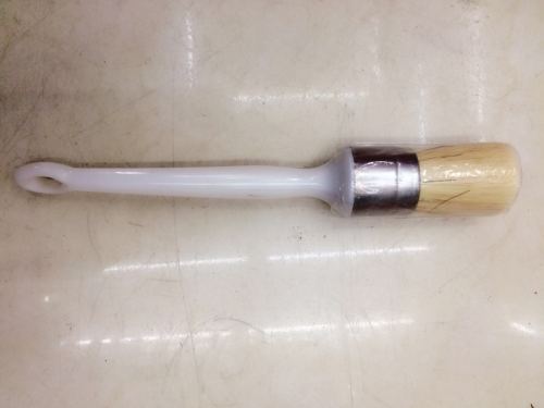 factory direct white plastic handle pig bristle round head brush