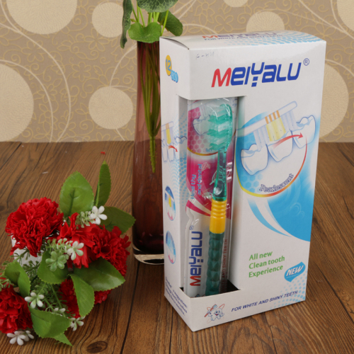 meiyalu toothbrush family boxed elastic filament soft-bristle toothbrush plastic toothbrush