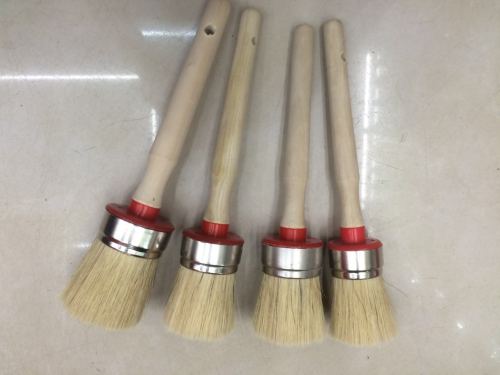 factory direct wooden handle bristle round head brush