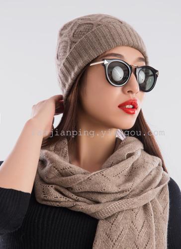 cashmere computer jacquard knitted casual fashion single hat set