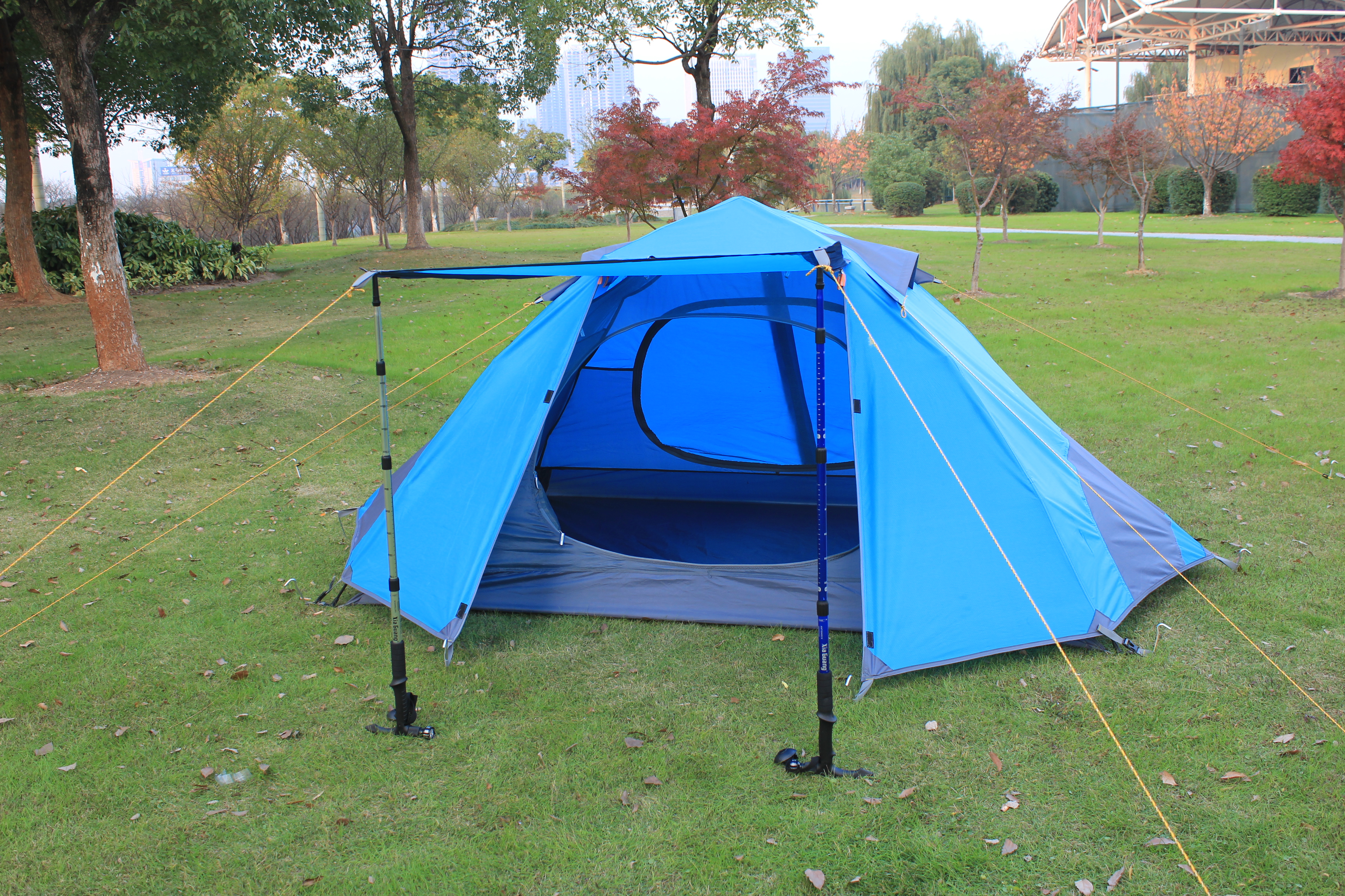 路放双人铝杆穿杆帐篷,防紫外线,可来样定做.