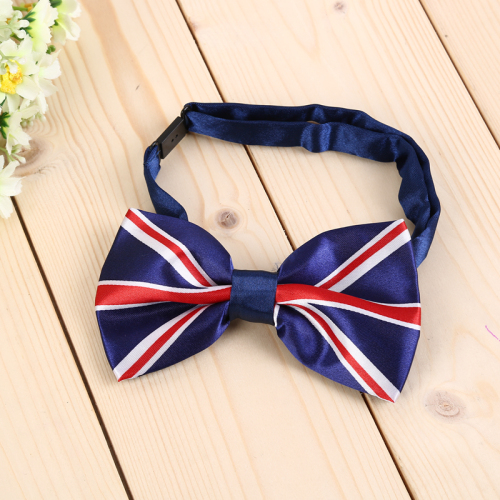 Factory Direct Sales American British Flag Imitation Silk Bow Tie Bow Tie