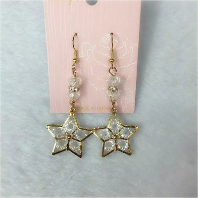 Cute star fashion crystal earrings all-match high-end atmosphere Ms.