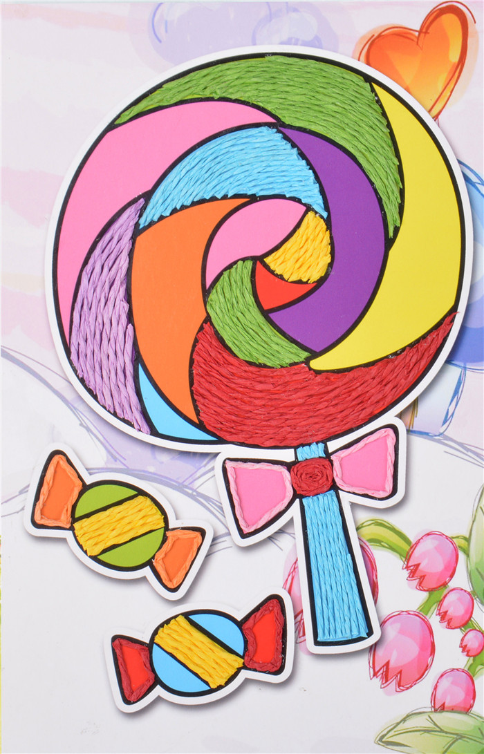 幼儿园粘绳画纸上工作室透明塑料盒手工益智diy_海都玩具厂_义乌购