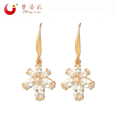 Direct manufacturers of new high-end Earrings female flowers simple Zircon Earrings