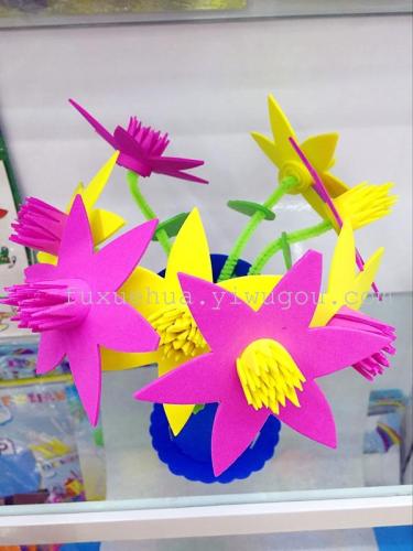 handmade flower kindergarten material package diy gift eva flower preschool education gift bag toy