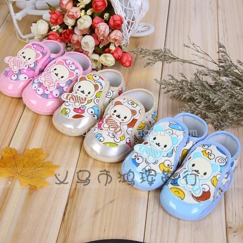 new bear patch baotou baby toddler shoes soft sole non-slip shoes