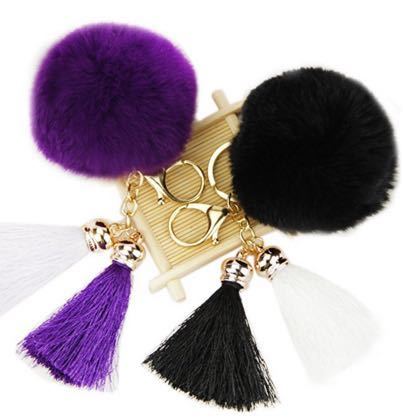 Rex Rabbit Fur Ball Plush Tassel Key Chain Pendant