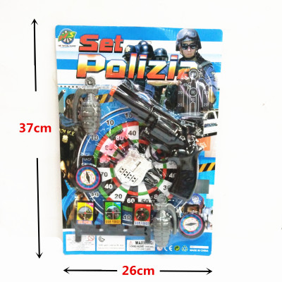 Children's police toy wholesale suction plate fitted with children's plastic puzzle gun toys with target set toys
