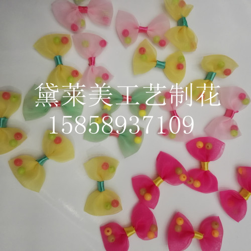 ribbon gauze handmade flowers， bow， korean flower， laminate.