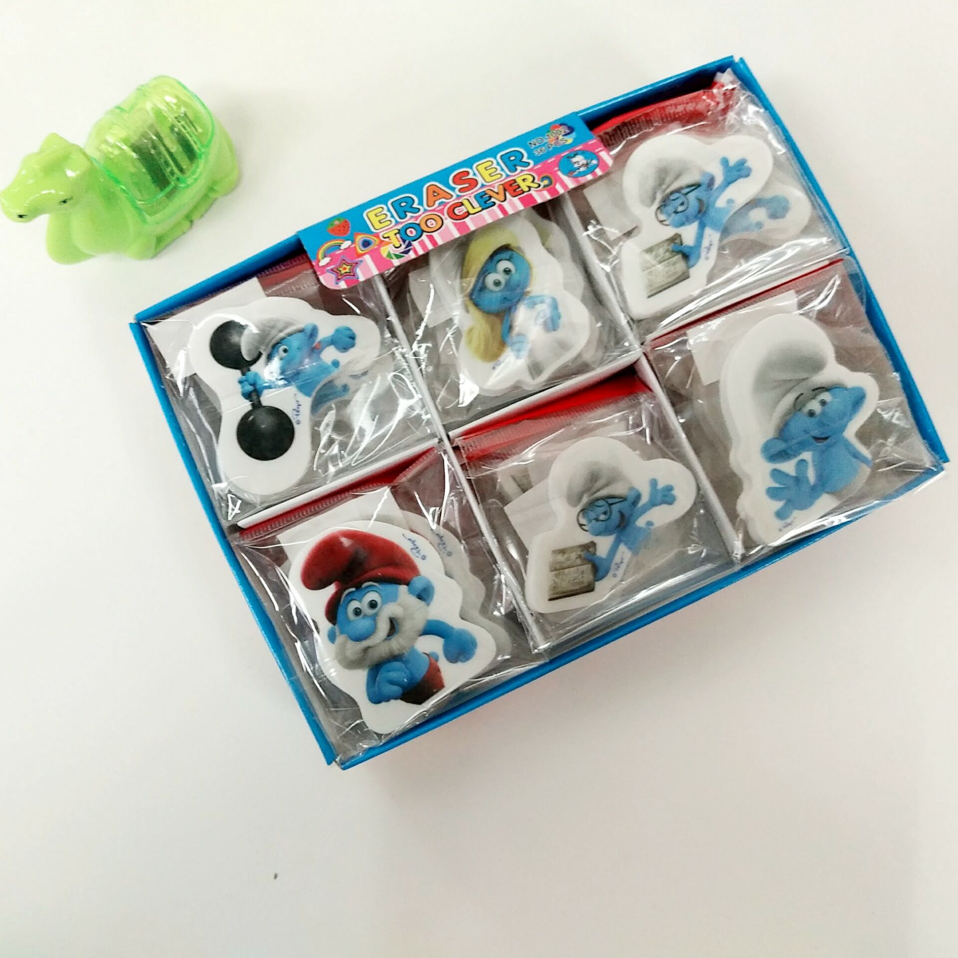 热转印橡皮 蓝精灵卡通图案橡皮擦学生橡皮