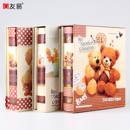 large 6-inch 4d40 high-end teddy bear boxed album insert-type baby cartoon photo album birthday gift
