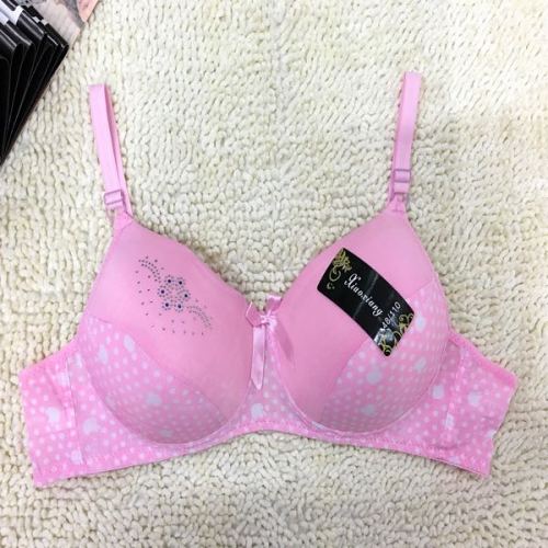 foreign trade women‘s underwear hot drilling apple dot printing wireless large cup e cup plus size wholesale