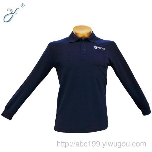 Factory Gift Advertising Shirt Casual T-shirt Polo Overalls Long Sleeve Thorn Solid Color Business 