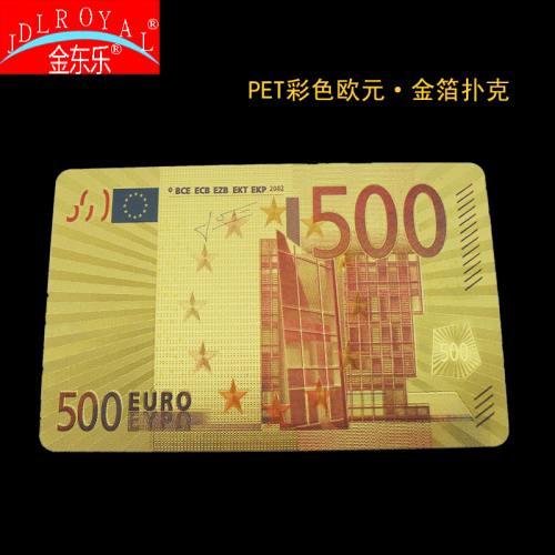 gold foil poker color euro 500 gold foil plastic poker factory direct sales