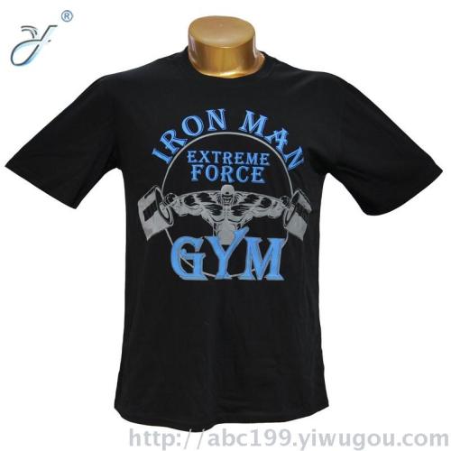 factory gift advertising shirt casual cotton printed logo fitness pattern t-shirt