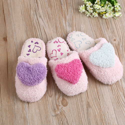 home new big love cute indoor warm cotton slippers non-slip soft bottom slippers