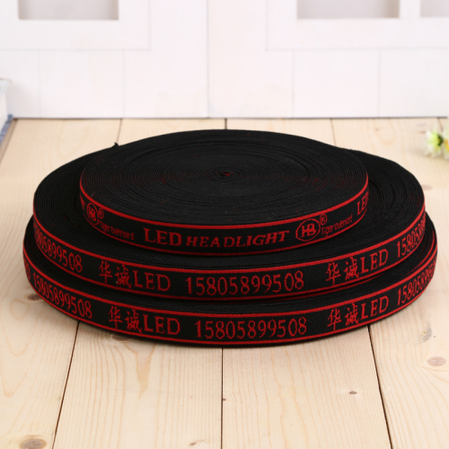 LED Lighting Material Lifting Elastic Band Red and Black to Sample Words Customized