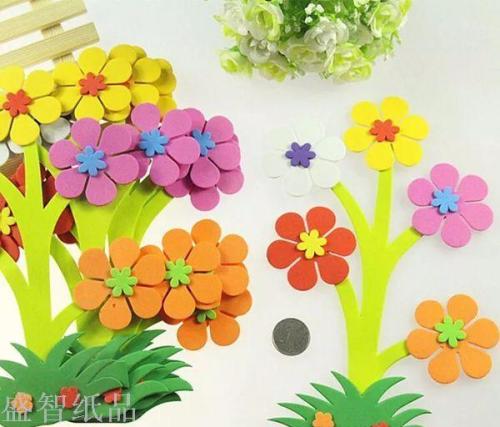 kindergarten classroom wall layout environment decoration material wall decoration colorful five-color small flower combination