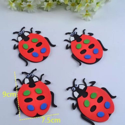 wholesale kindergarten handmade toys decorative ornaments butterfly snail ladybug bee insect series foam stickers