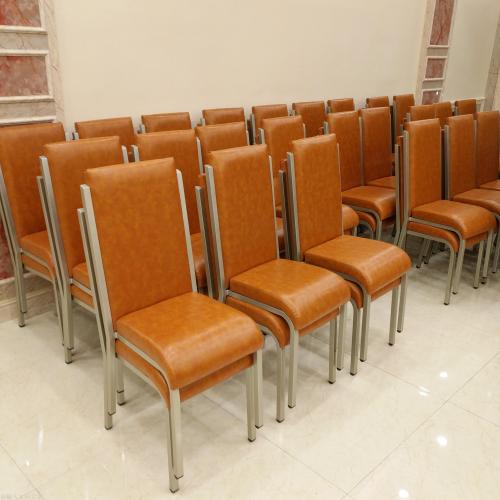 shaoxing hotel dining table and chair banquet steel chair hotel balcony chair leisure restaurant metal chair