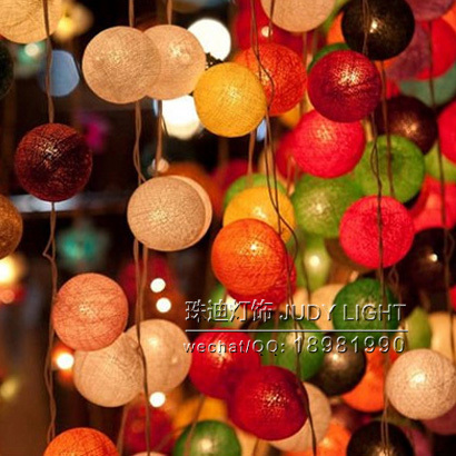 Thailand Decorative LED Yarn Ball Lighting Woolen Yarn Ball Lighting Chain Cotton Ball Decorative Lights Colored Lights Christmas Lights Christmas Ball
