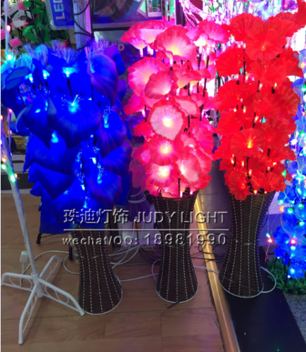 Flower Basket Decorative Lamp Home Decorative Lamp Craft Color Lamp LED Colored Lamp Light Drill Flower and Leaf Flower Basket Lamp Tree Lamp