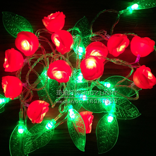 green leaf rose string light led rose string light new rose soft rose led lantern valentine‘s day light