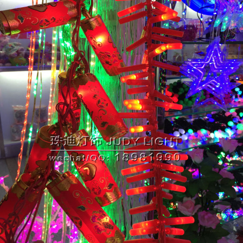 Festive Flannel Flocking Firecracker LED Electronic Firecrackers Simulation Firecrackers with Sound and Music