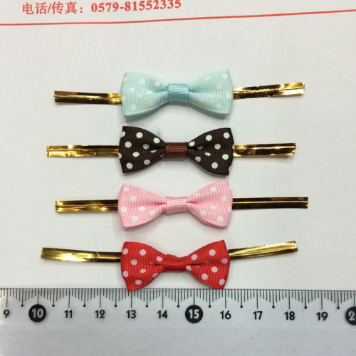 wholesale small bow tie with gold bars， bow with gold bars can be customized