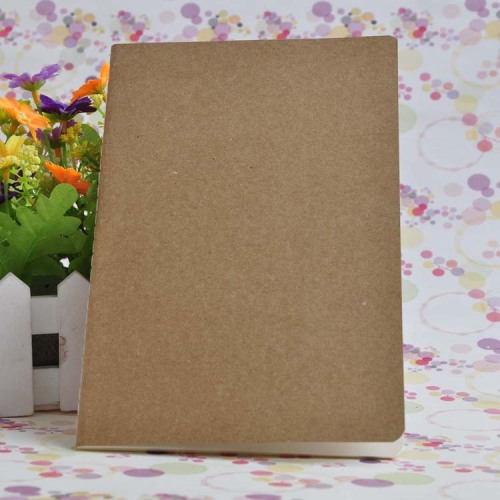 A5 Blank Inner Page Simple Solid Color Notepad Retro Kraft Paper Notebook Customizable Logo