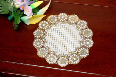 Round 30CM PVC lace openwork gilt silver mat factory direct