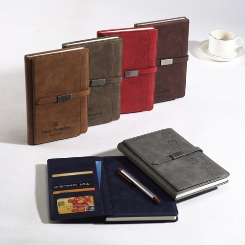 Factory Hot Sale High-End Business Notebook Creative Buckle Notepad A5 Loose-Leaf Leather Custom Notebook