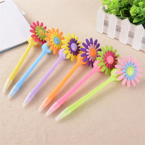 Factory Direct Sales Creative Daisy Petals Wind Car Pen Stationery Personalized Advertising Gift Ballpoint Pen Supply Wholesale