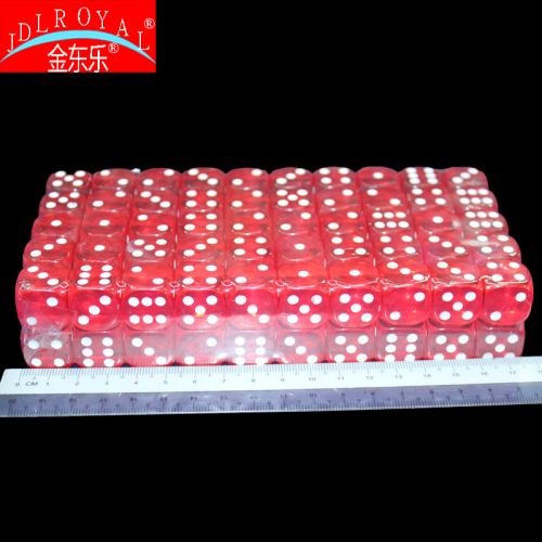 Dice Red Transparent White Dot Rounded Dice 18# Transparent Acrylic New Material Dice Factory Direct Sales 