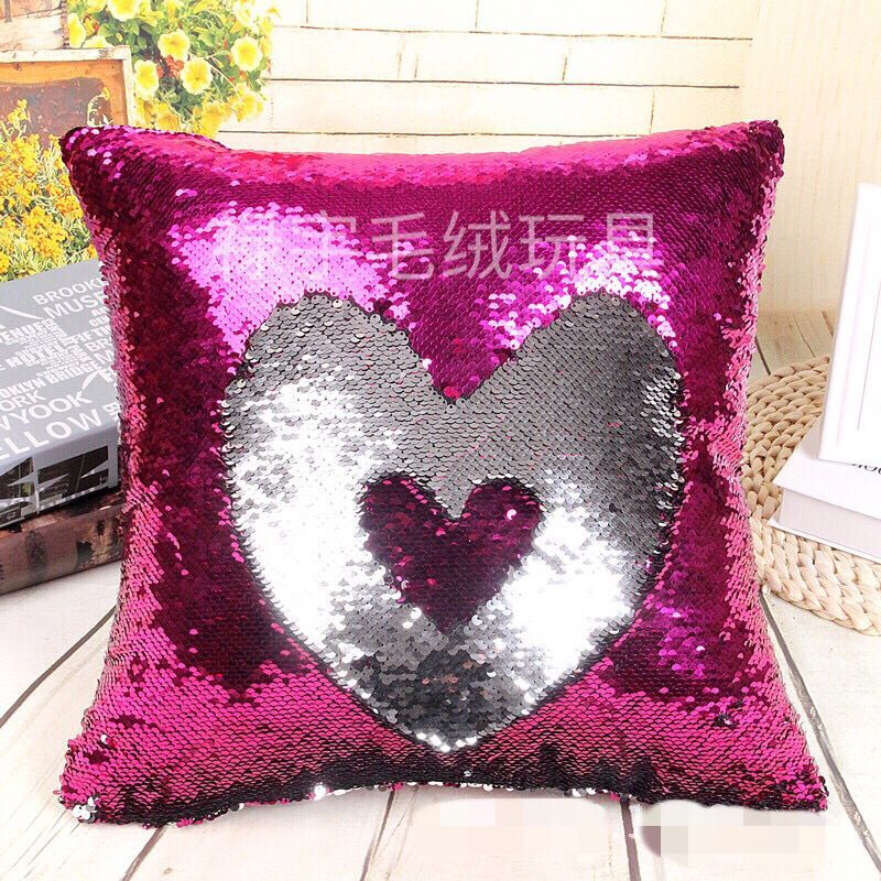 double sequin pillow