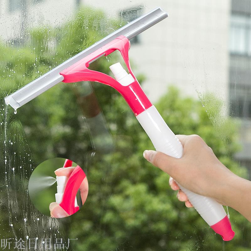Multi-purpose one water spray glass cleaner wiping window glass scraping tile floor scraping