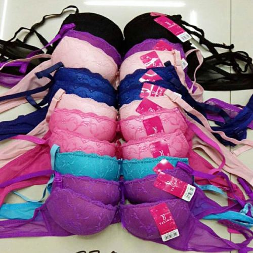 Foreign Trade Bra Underwear Women‘s Jacquard Lace Thickened Sponge Push up Sets Chest Spot Shoulder Strap Detachable